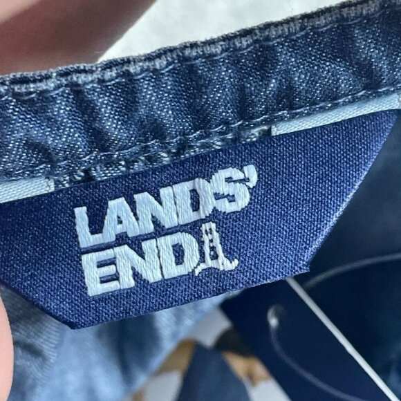 Lands’ End Lyocell Tiered Midi Dress M Blue Elastic Waistband d0355 - Picture 4 of 8